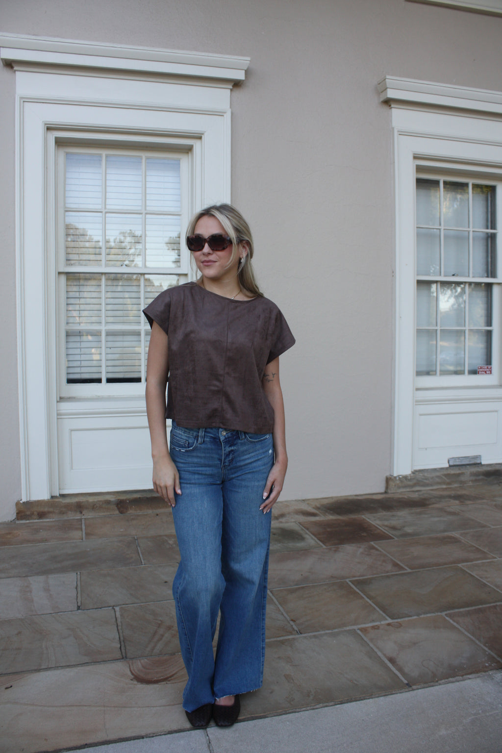 The Mahogany Suede Top