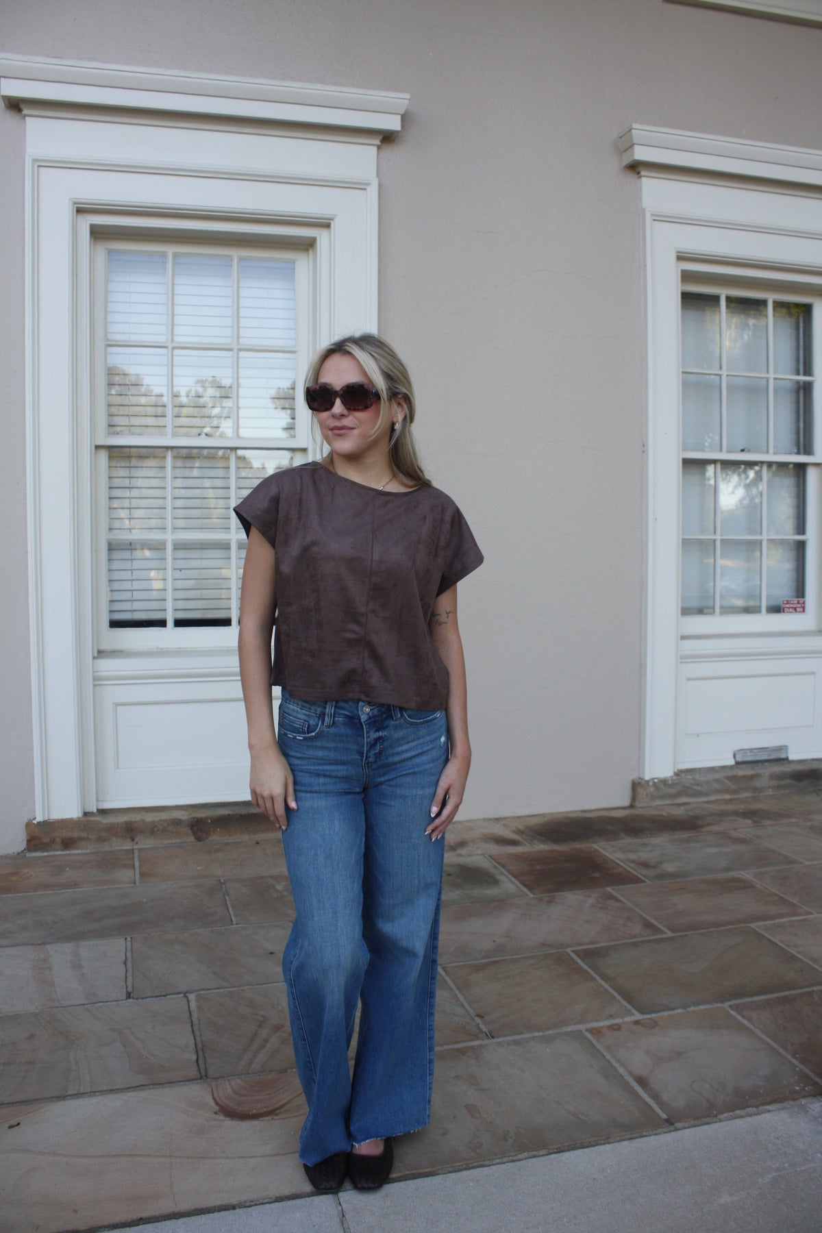 The Mahogany Suede Top