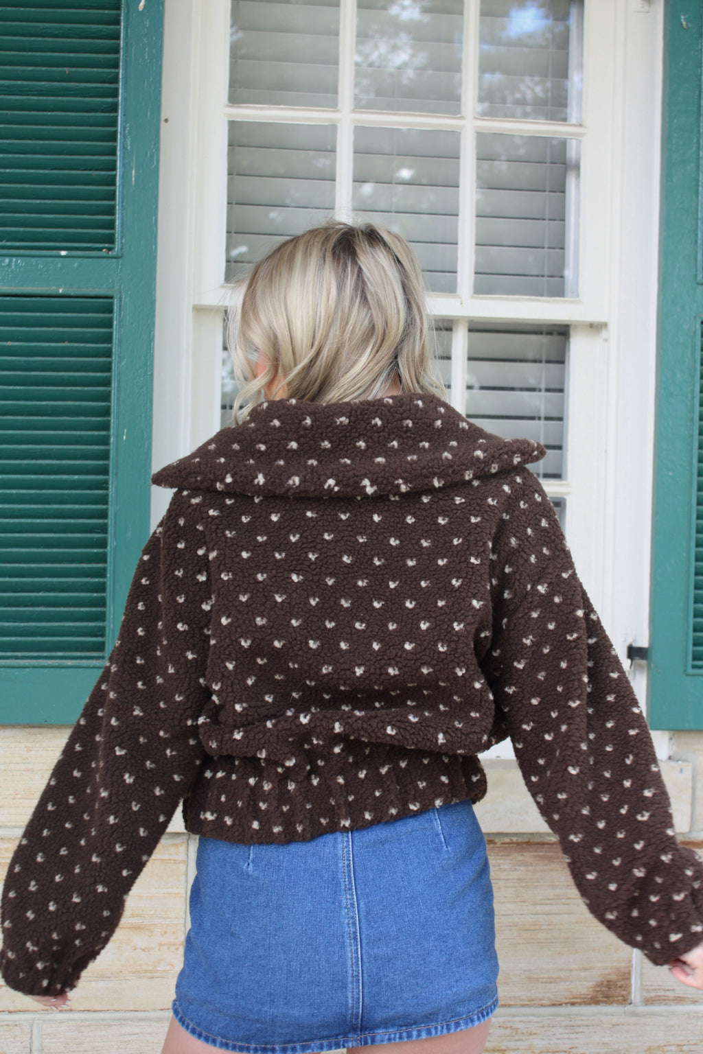 Women's Espresso Brown Heart Fleece Zip-Up Jacket - Chocolate Cozy