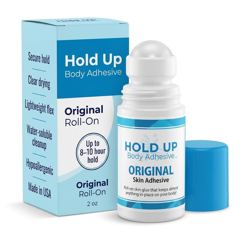 Hold Up Body Adhesive Original Roll-On 2 oz bottle and box